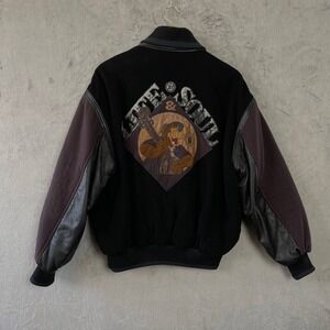 Vintage 90s Iceberg x Disney Collaboration Mens Bomber Jacket 48 Wool Leather